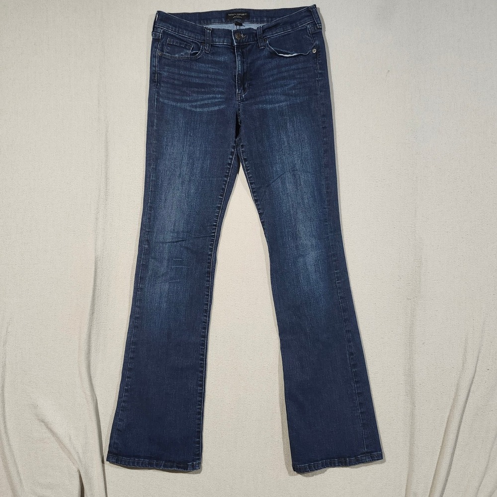 Banana Republic Slim Bootcut Jeans Womens 30/10L Dark Wash Stretch Denim Tall